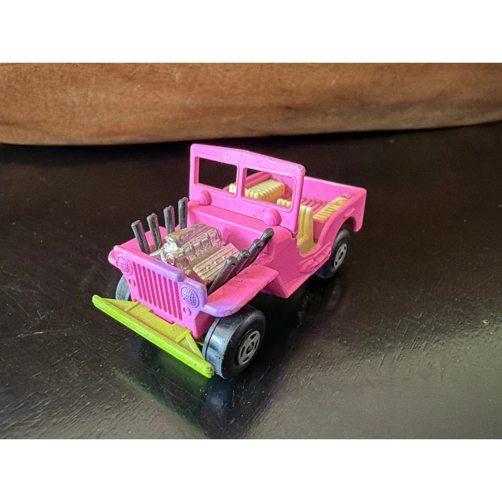 Matchbox Jeep Hot‎ Rod Pink 1971 Lesney Superfast No 2 Diecast Car Vintage